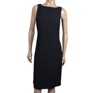 Vintage Peter Nygard Sleeveless Sheath Dress Womens Size 8 Black Designer LBD